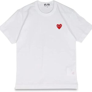 [プレイ コムデギャルソン] Tシャツ 半袖 レッドハート ロゴ【M / 白】| PLAY COMME des GARCONS T107 レディース