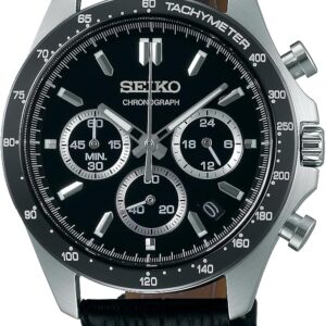 [セイコーウオッチ] SEIKO SELECTION SBTR021 | メンズ クロノグラフ腕時計 電池式クオーツ レザーベルト 文字盤ブラック